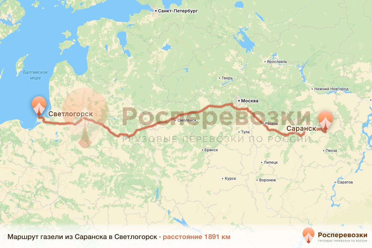 Газель Саранск Светлогорск