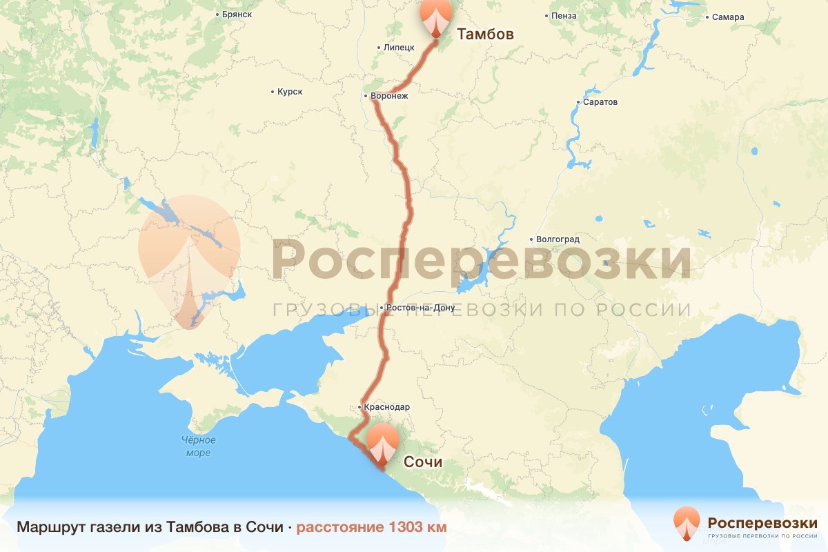 Газель Тамбов Сочи
