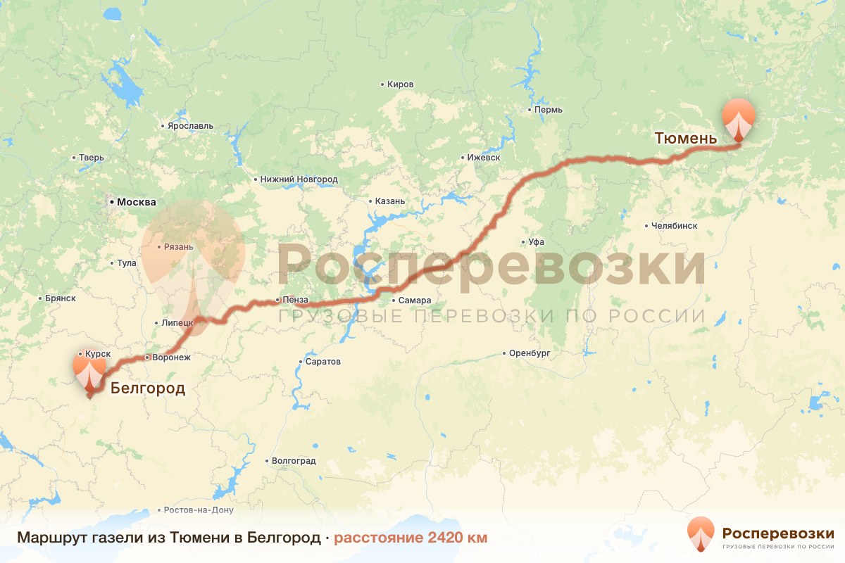Газель Тюмень Белгород