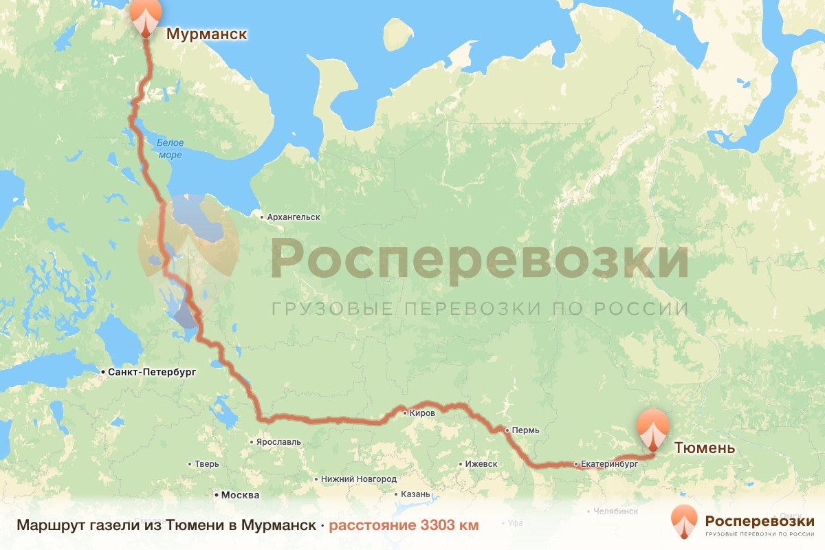 Газель Тюмень Мурманск