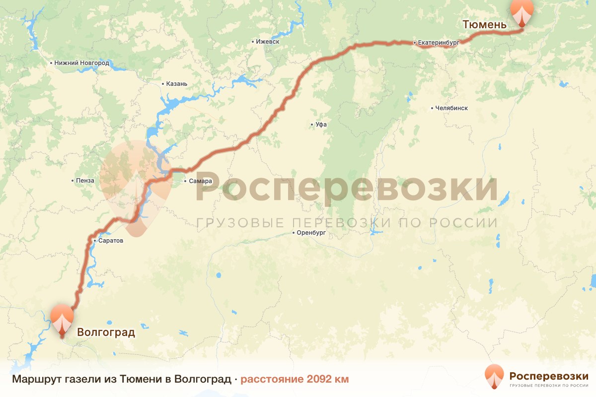 Газель Тюмень Волгоград