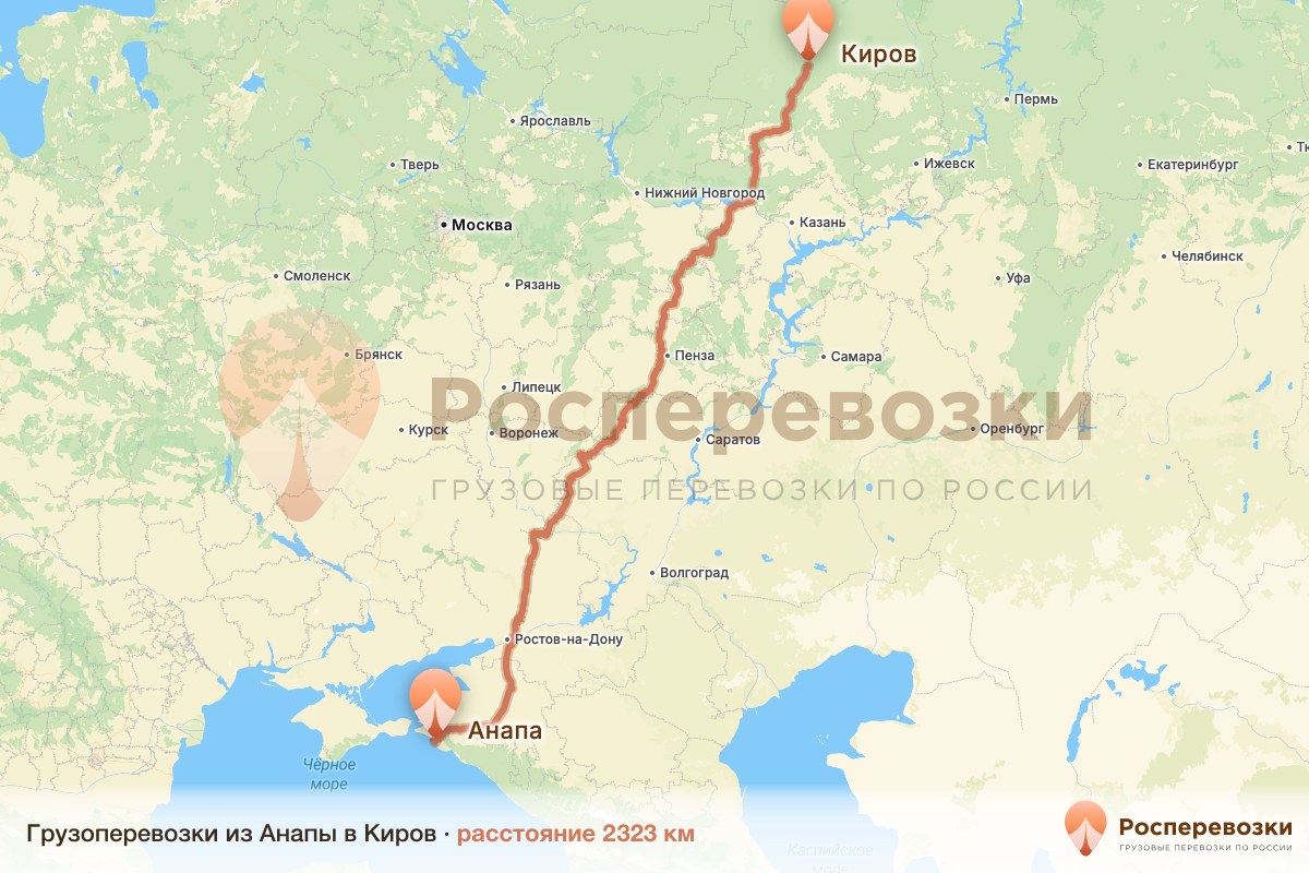 Грузоперевозки Анапа Киров