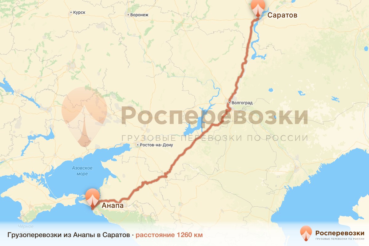 Грузоперевозки Анапа Саратов