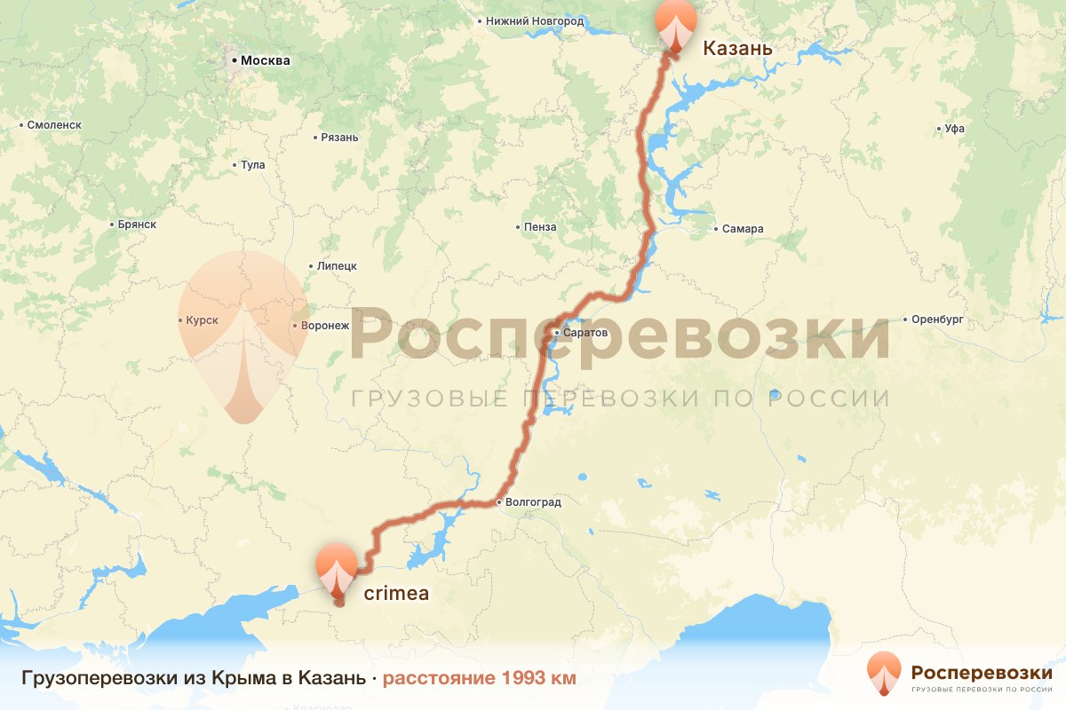 Грузоперевозки Крым Казань