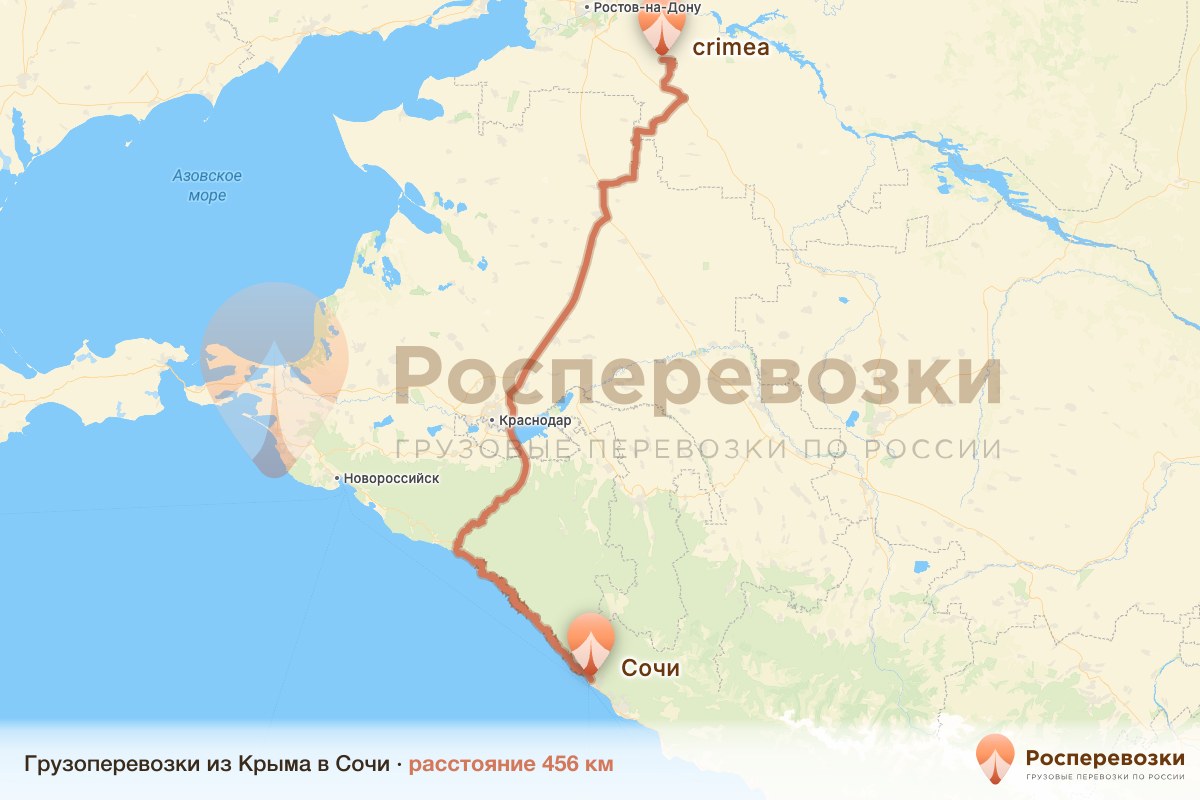Грузоперевозки Крым Сочи