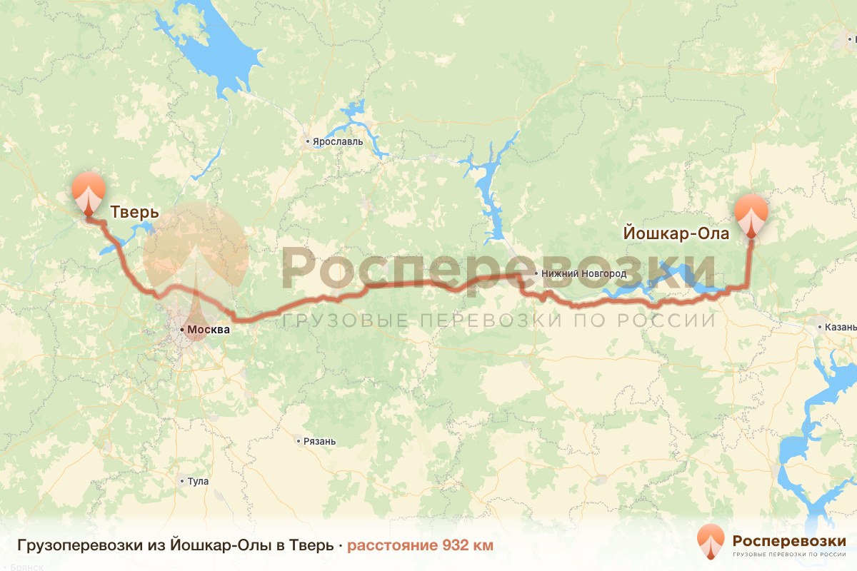 Грузоперевозки Йошкар-Ола Тверь