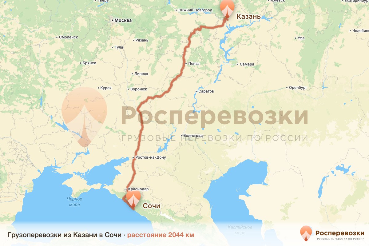 Грузоперевозки Казань Сочи