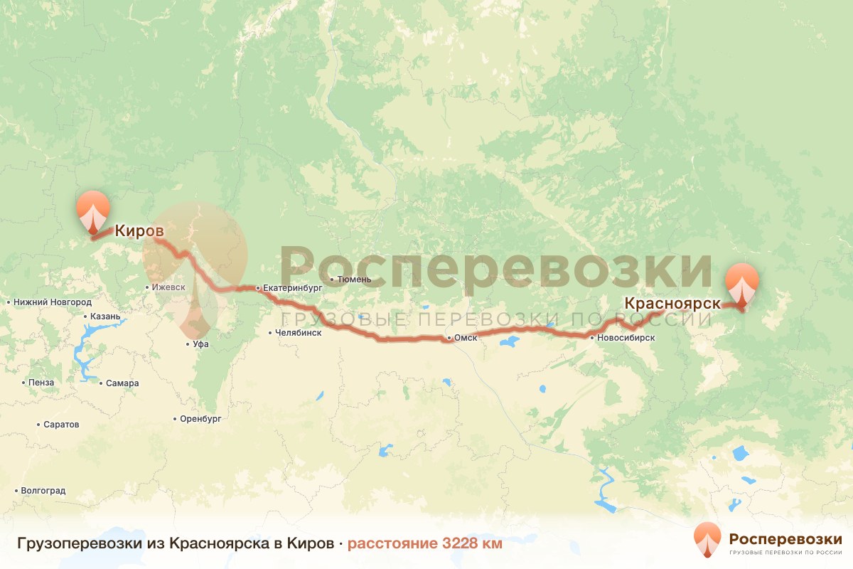 Грузоперевозки Красноярск Киров