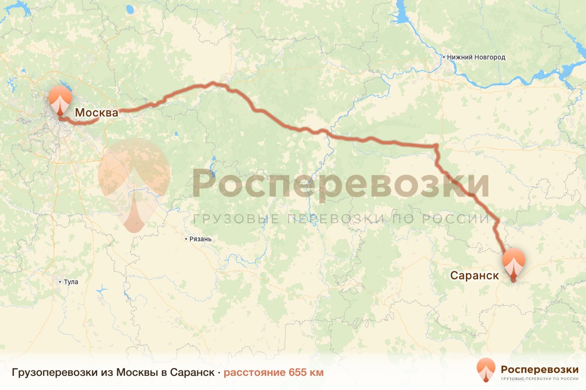 Грузоперевозки Москва Саранск