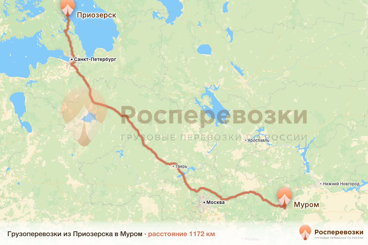 Грузоперевозки Приозерск Муром