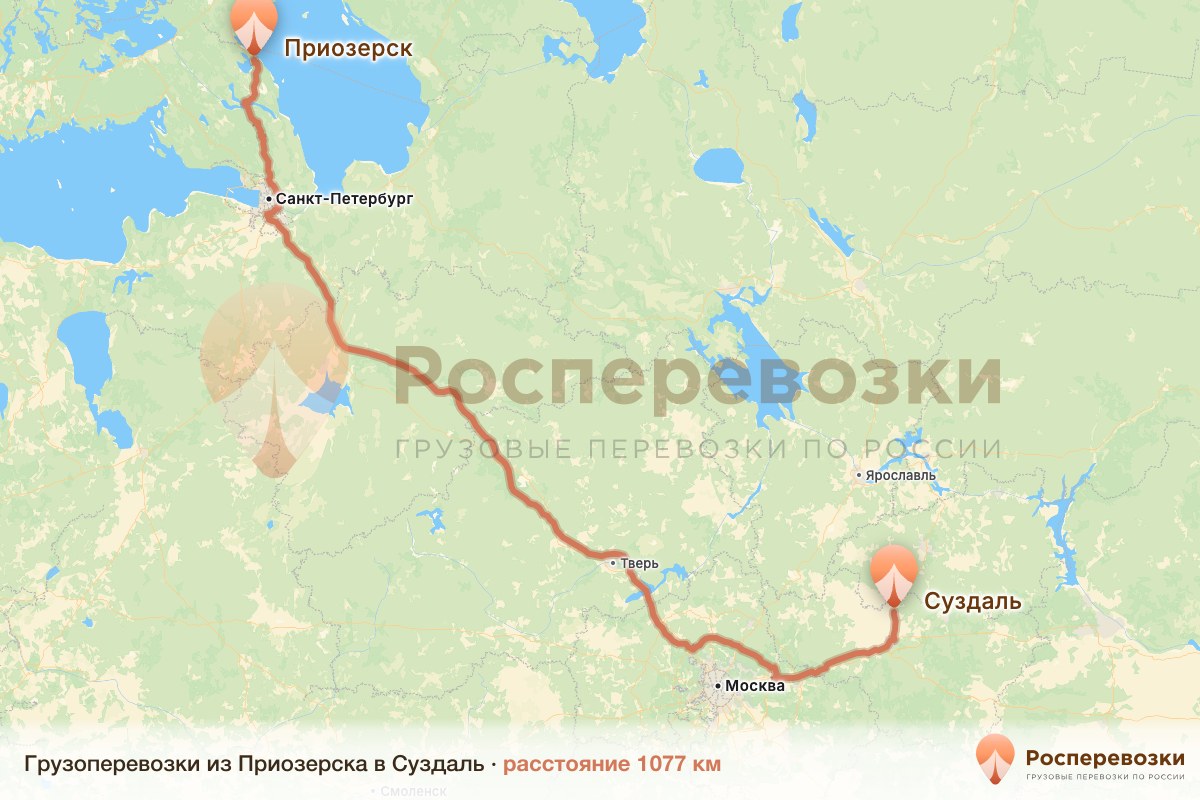 Грузоперевозки Приозерск Суздаль