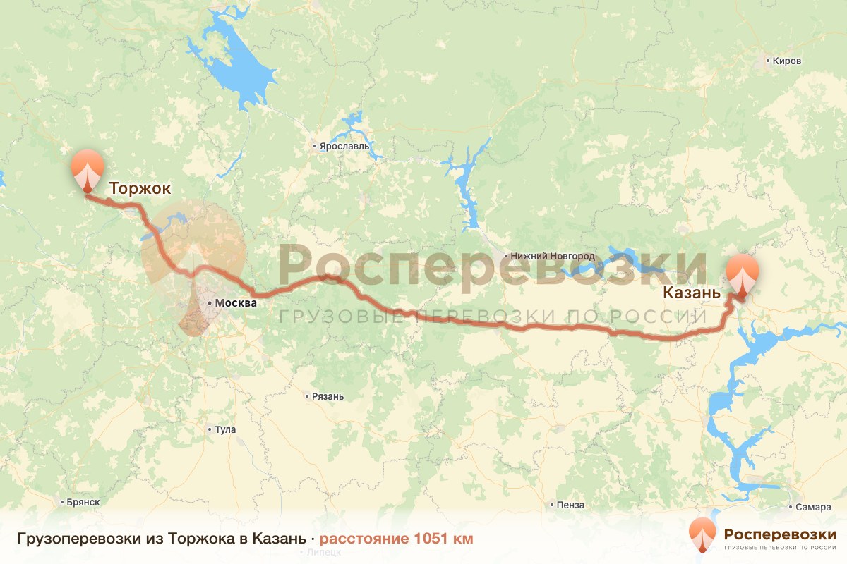 Грузоперевозки Торжок Казань