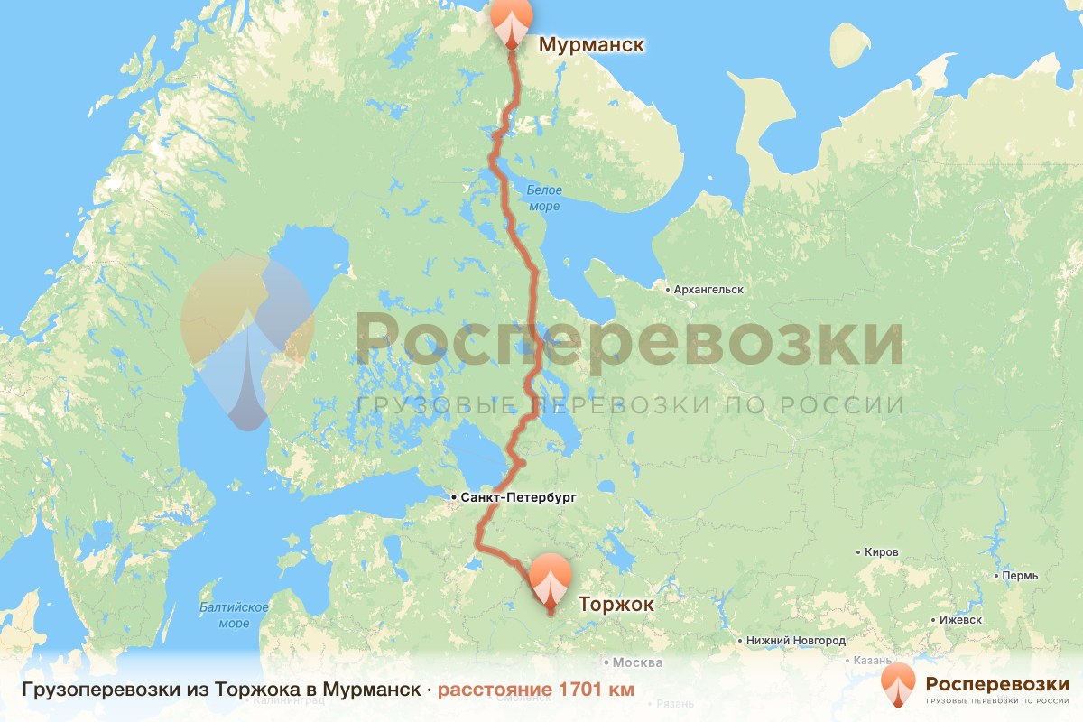 Грузоперевозки Торжок Мурманск