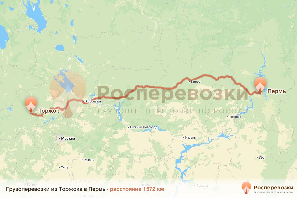 Грузоперевозки Торжок Пермь