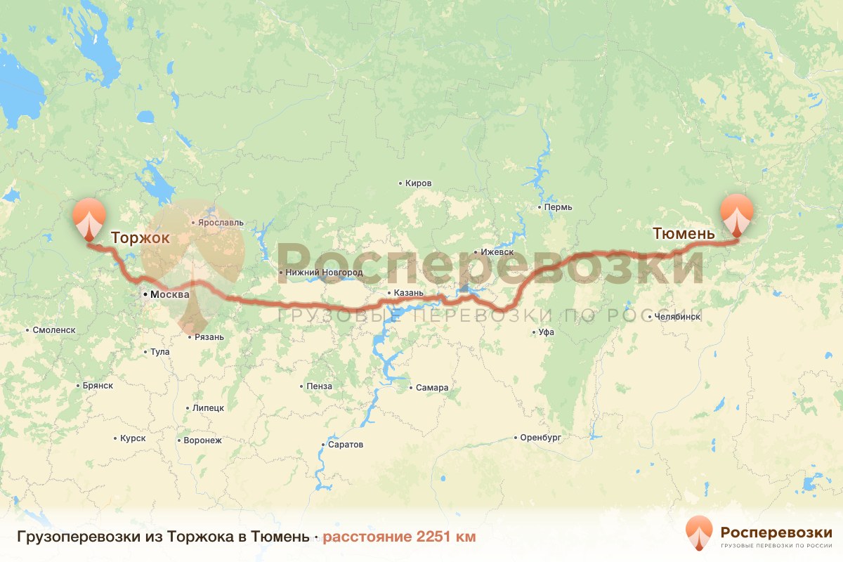 Грузоперевозки Торжок Тюмень