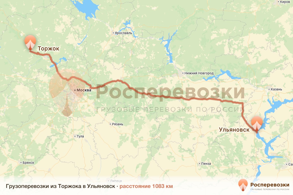 Грузоперевозки Торжок Ульяновск