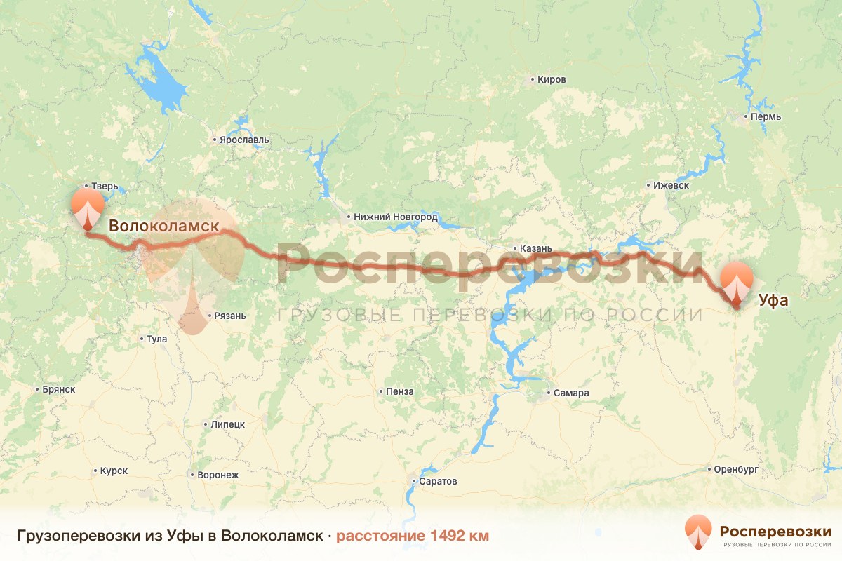 Грузоперевозки Уфа Волоколамск