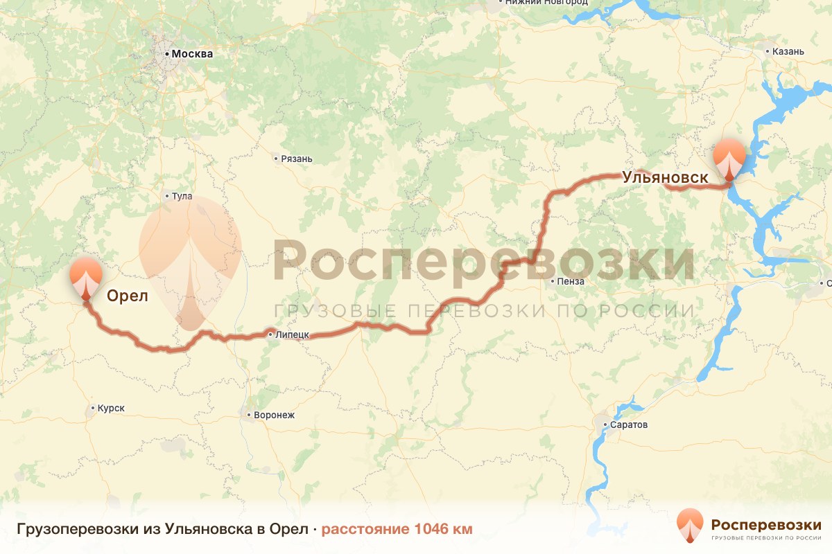 Грузоперевозки Ульяновск Орел