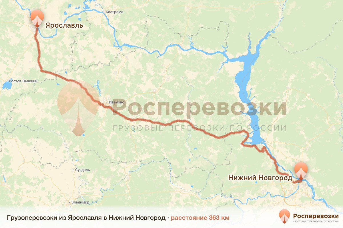 Грузоперевозки Ярославль Нижний Новгород