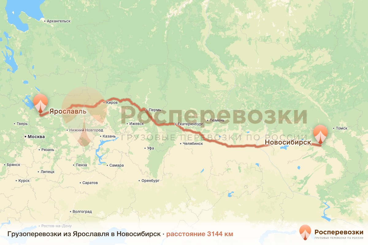 Грузоперевозки Ярославль Новосибирск