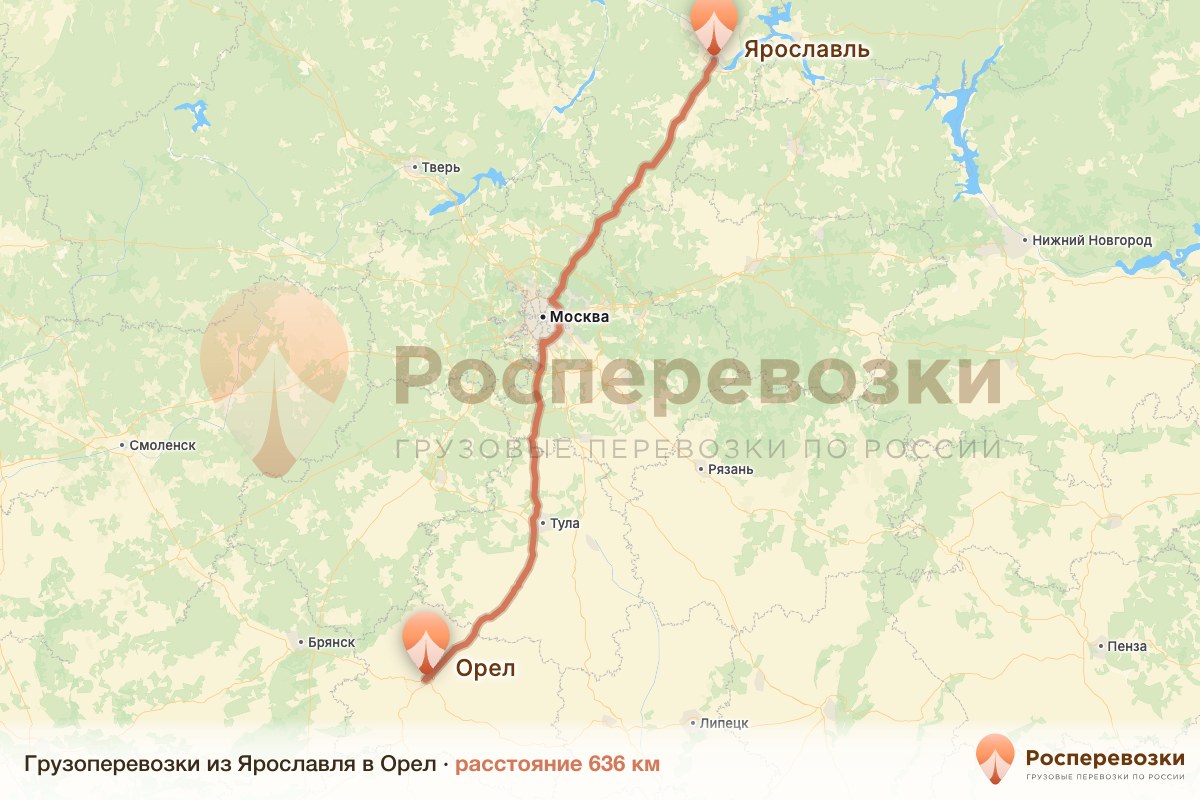 Грузоперевозки Ярославль Орел