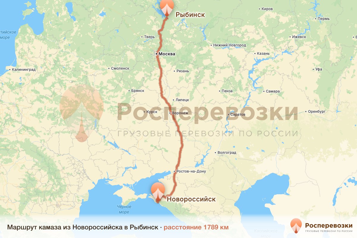 Камаз Новороссийск Рыбинск
