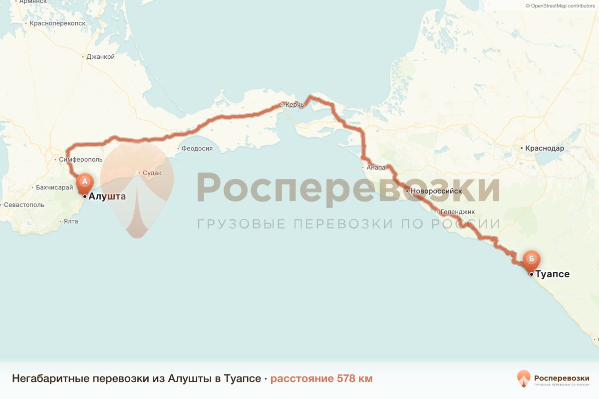Негабарит Алушта Туапсе