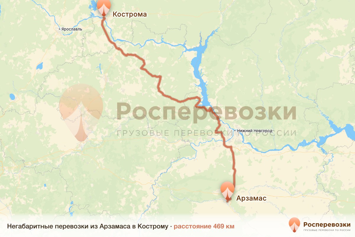 Негабарит Арзамас Кострома