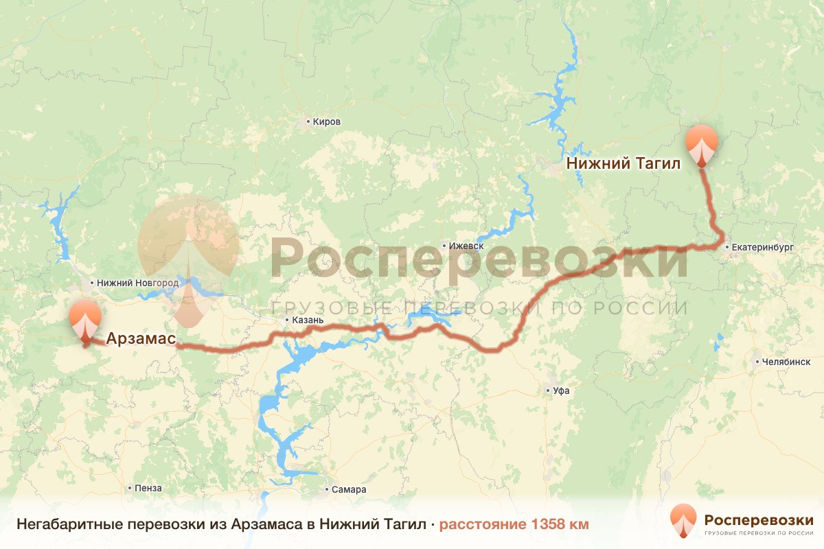 Негабарит Арзамас Нижний Тагил