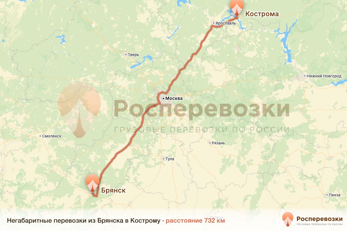 Негабарит Брянск Кострома