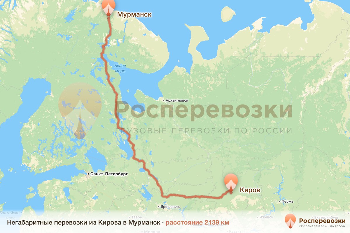 Негабарит Киров Мурманск