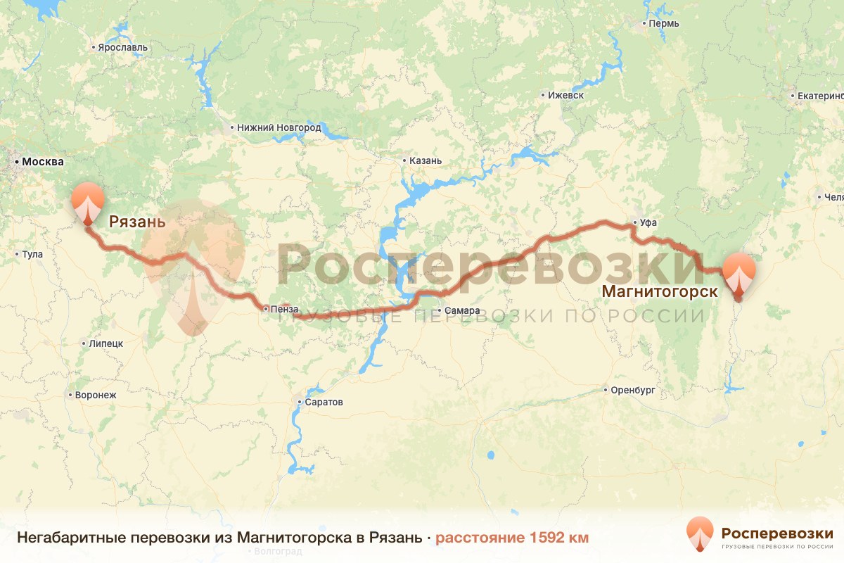 Негабарит Магнитогорск Рязань