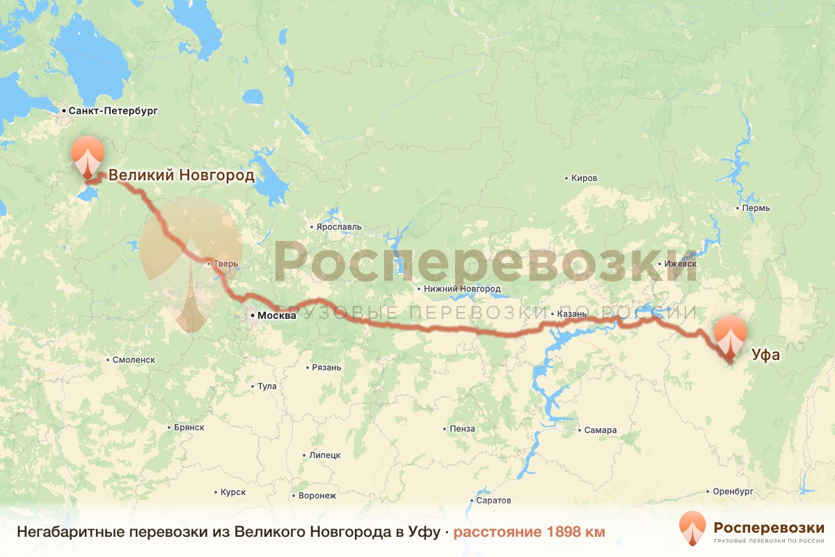 Негабарит Великий Новгород Уфа