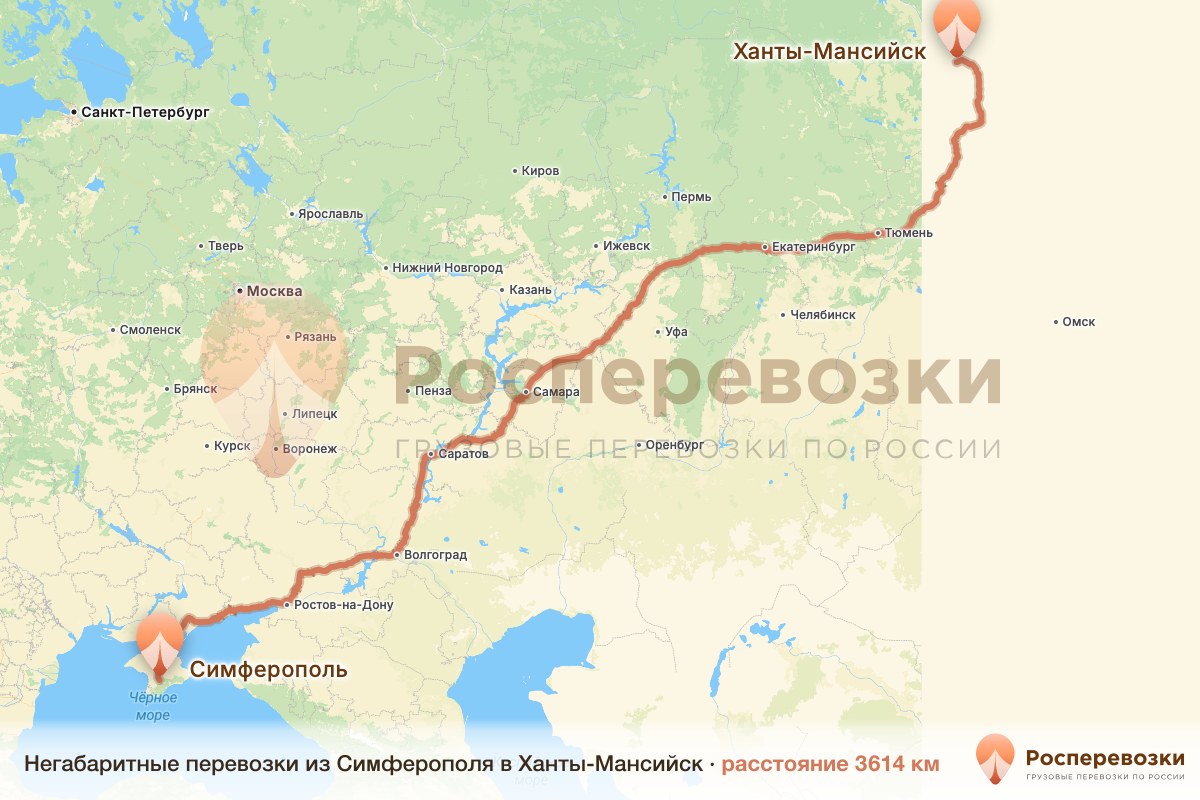 Негабарит Симферополь Ханты-Мансийск