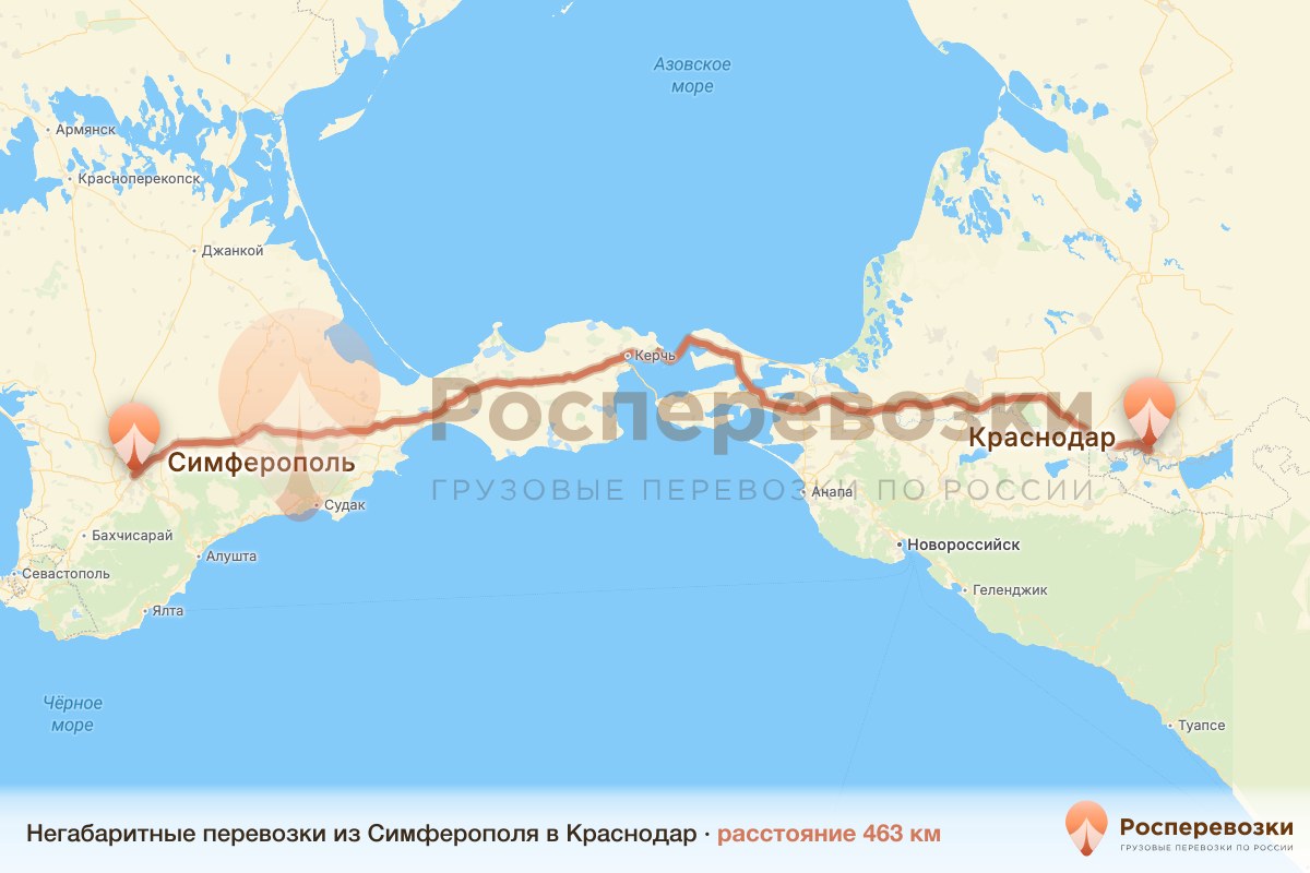 Негабарит Симферополь Краснодар