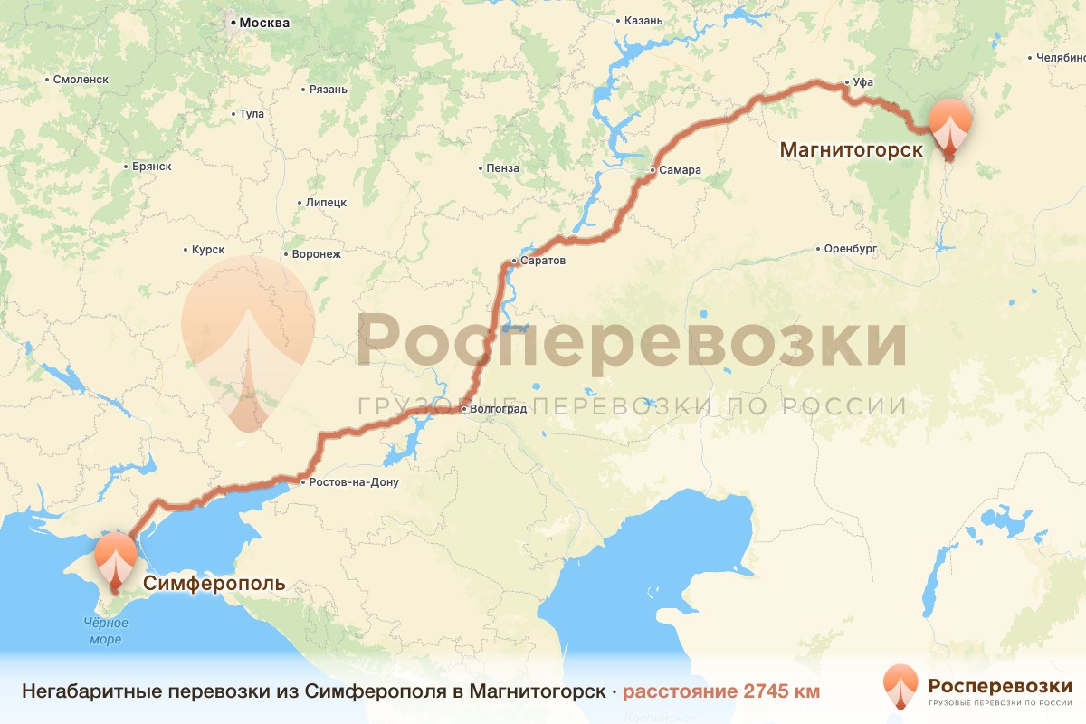Негабарит Симферополь Магнитогорск