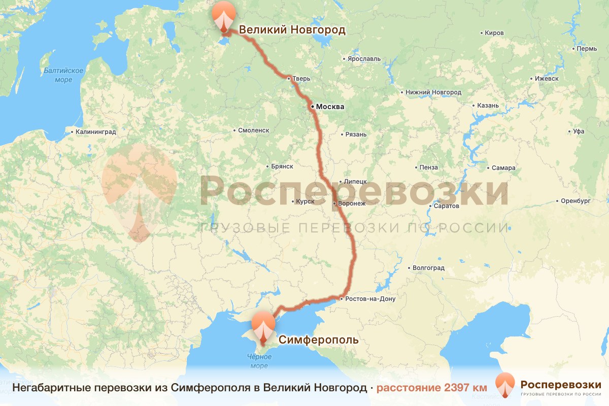 Негабарит Симферополь Великий Новгород