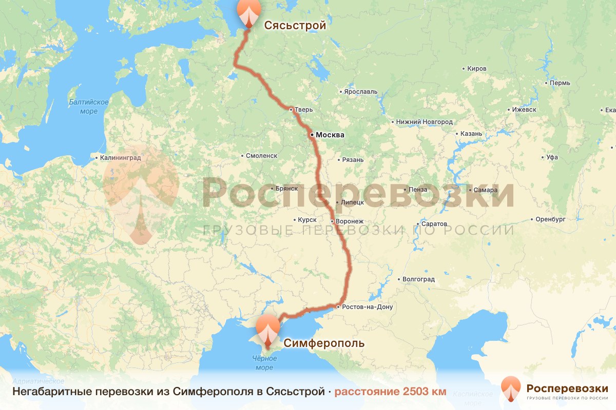 Негабарит Симферополь Сясьстрой