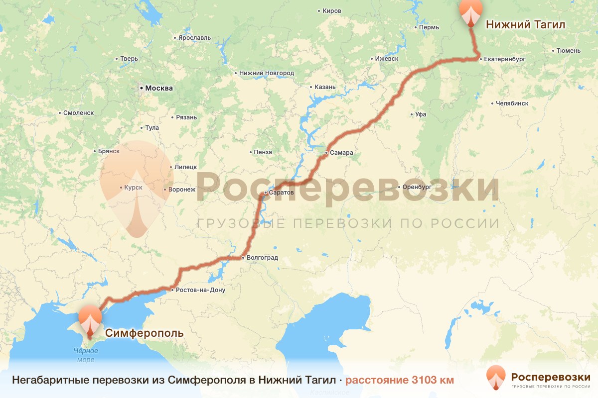 Негабарит Симферополь Нижний Тагил