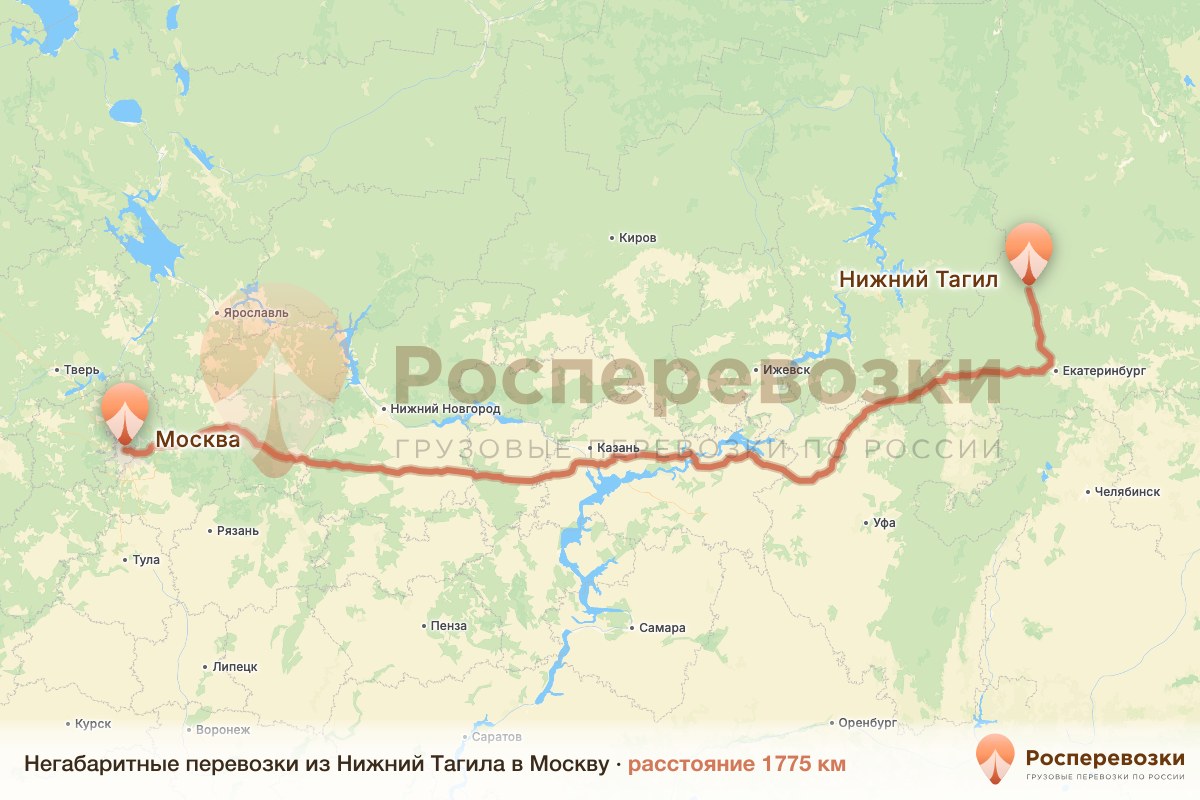 Негабарит Нижний Тагил Москва