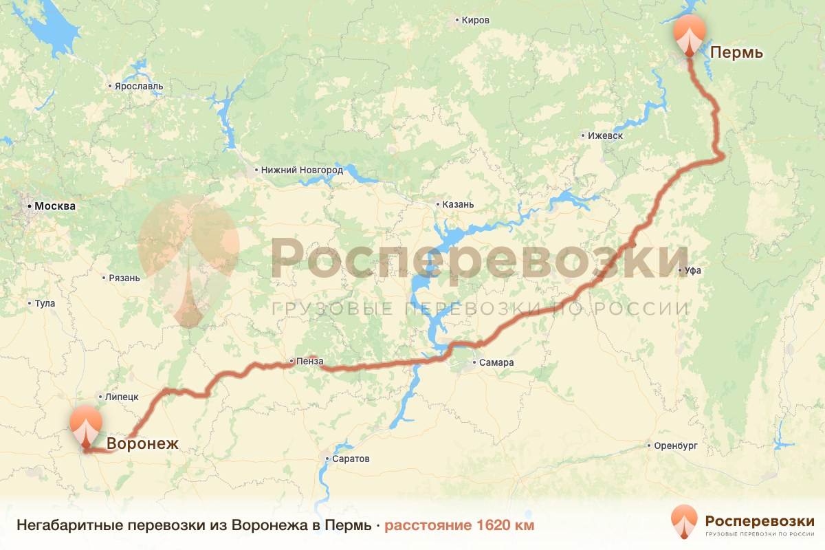 Негабарит Воронеж Пермь