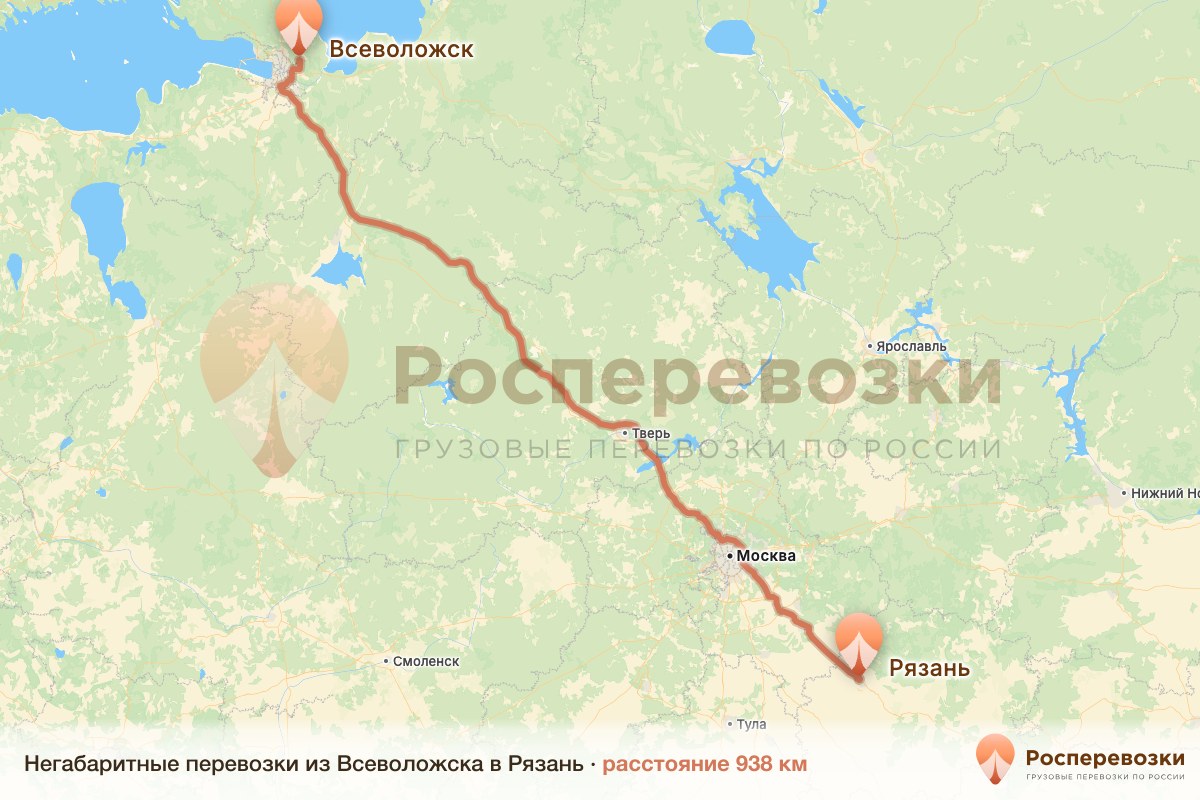 Негабарит Всеволожск Рязань