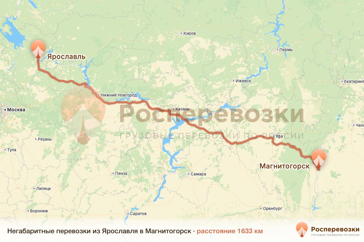Негабарит Ярославль Магнитогорск