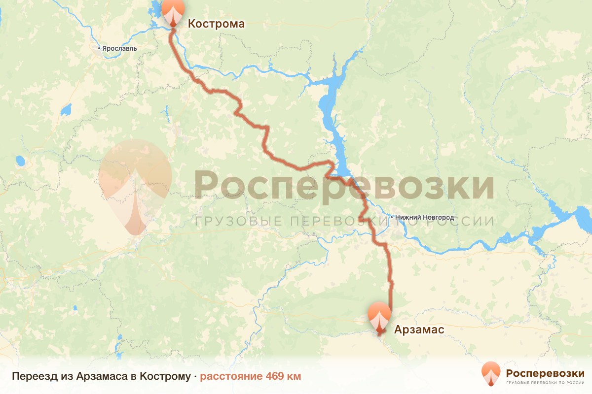 Переезд Арзамас Кострома