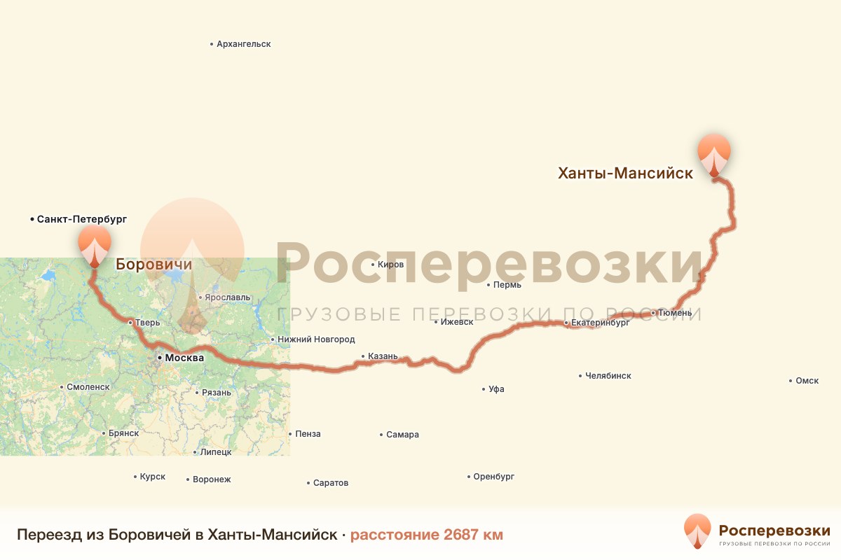 Переезд Боровичи Ханты-Мансийск