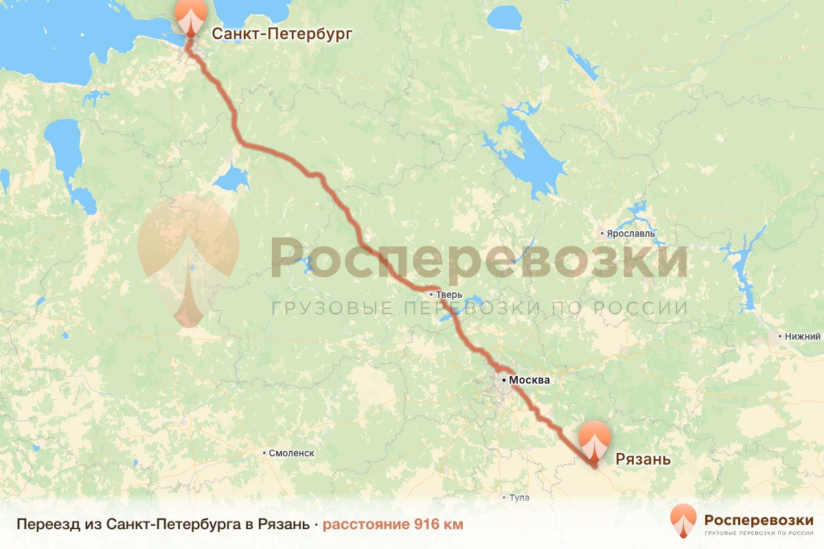 Переезд Санкт-Петербург Рязань
