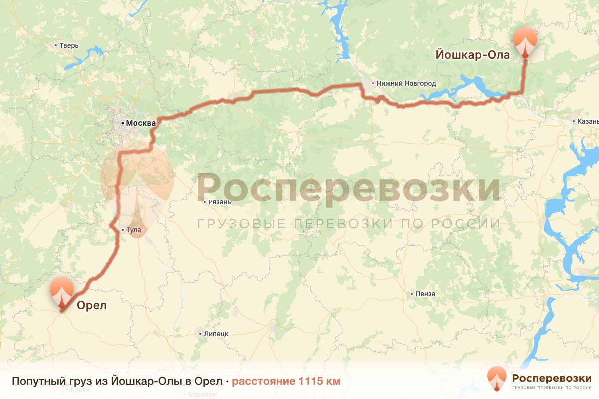 Попутный груз Йошкар-Ола Орел