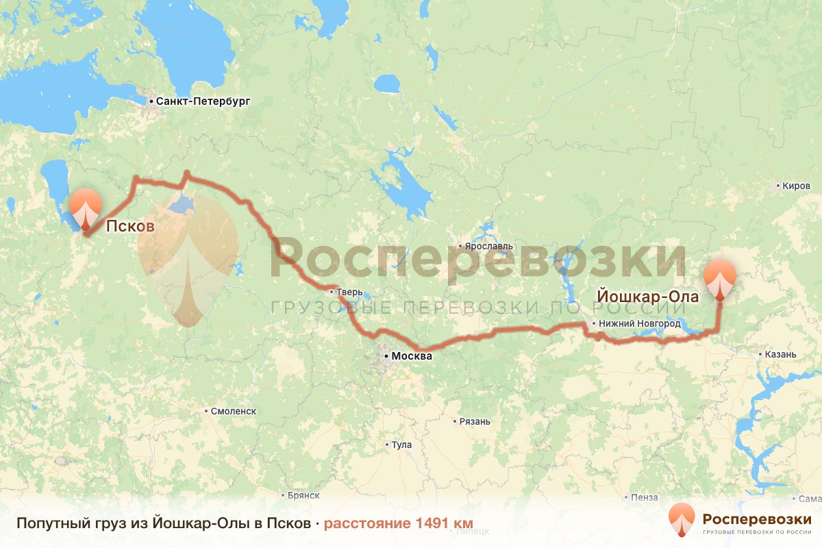 Попутный груз Йошкар-Ола Псков