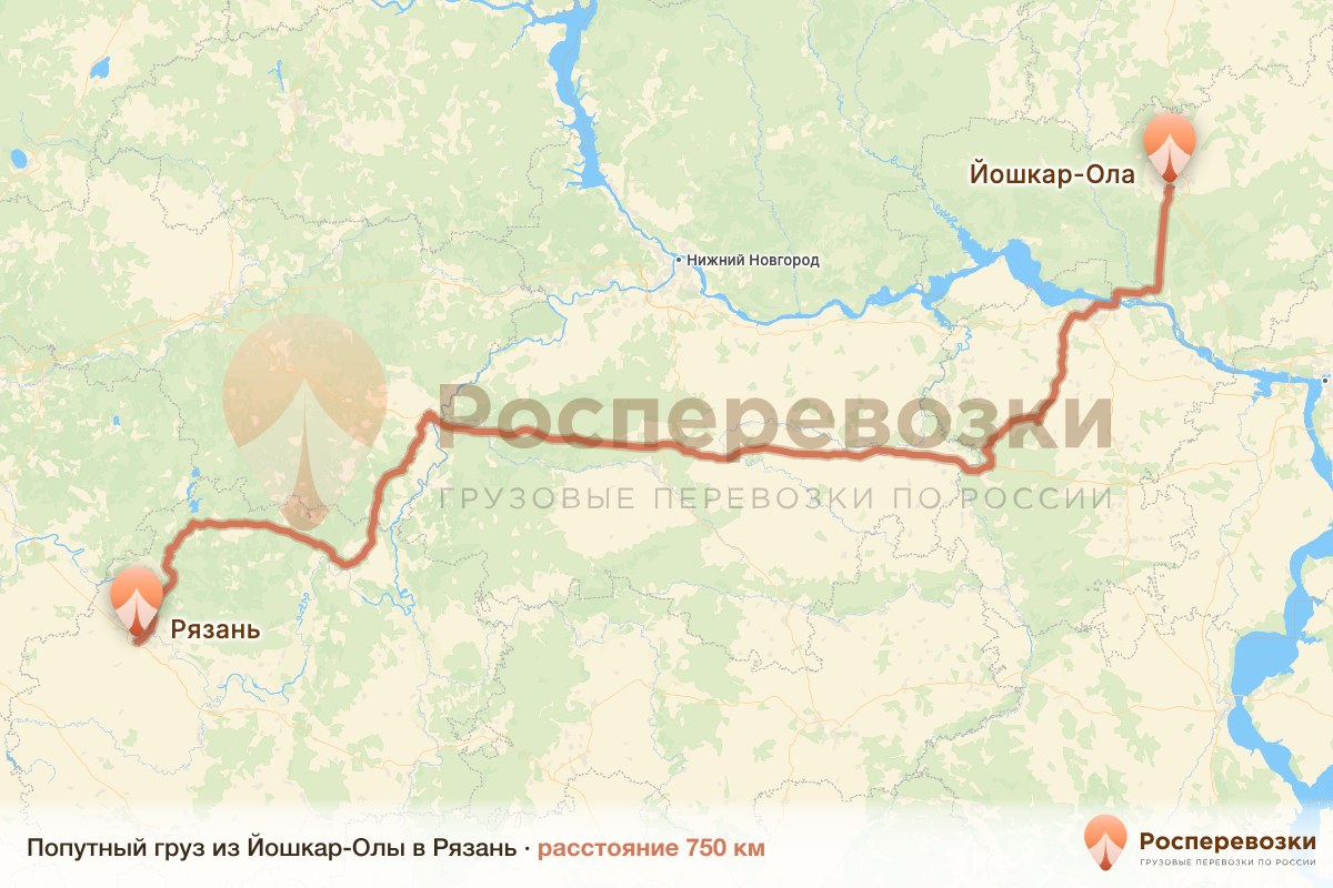 Попутный груз Йошкар-Ола Рязань