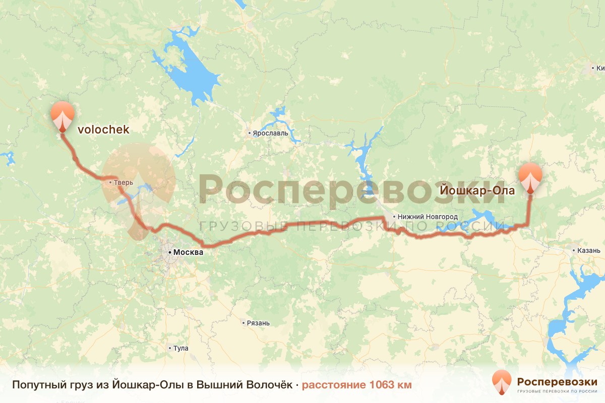 Попутный груз Йошкар-Ола Вышний Волочёк